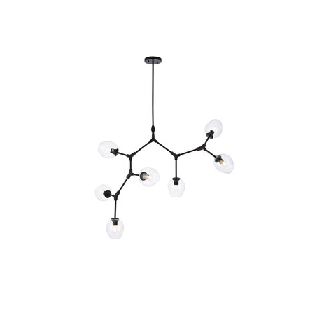 Elegant Lighting Cavoli 7 Lights Black Chandelier 1712G57BK